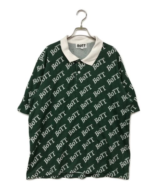 BoTT（ボット）BoTT (ボット) 総柄ポロシャツ グリーン サイズ:XLの古着・服飾アイテム