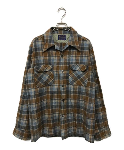 PENDLETON（ペンドルトン）PENDLETON (ペンドルトン) 70‘Sオンブレシャツ ブラウン サイズ:Mの古着・服飾アイテム