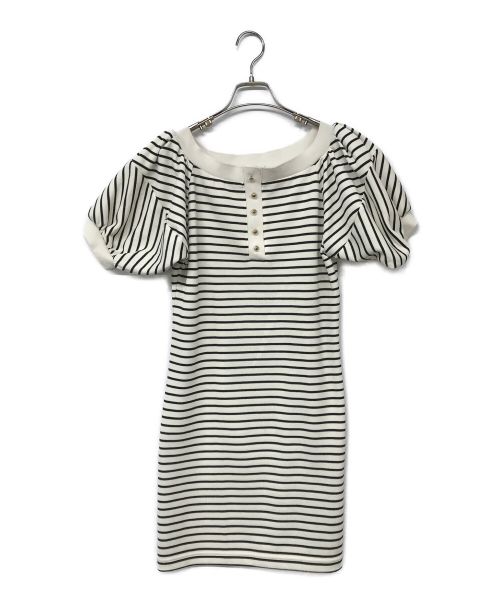 HER LIP TO（ハーリップトゥ）HER LIP TO (ハーリップトゥ) Saint-Tropez Striped Mini Dress/サントロペミニドレス アイボリー サイズ:Mの古着・服飾アイテム