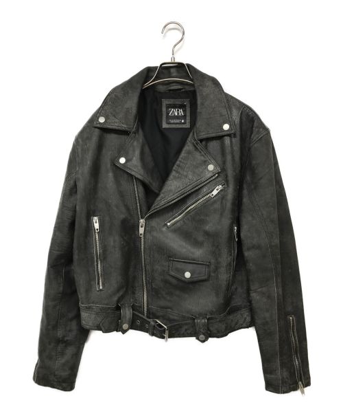 ZARA（ザラ）ZARA (ザラ) ヴィンテージ加工ライダースジャケット ブラック サイズ:Mの古着・服飾アイテム