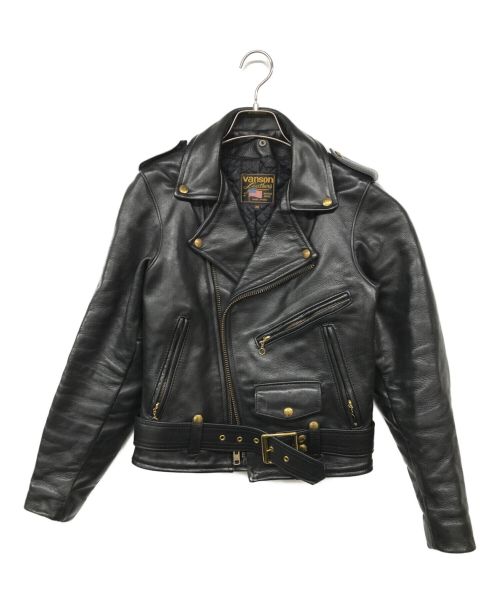 VANSON（バンソン）VANSON (バンソン) ダブルライダースジャケット ブラック サイズ:34の古着・服飾アイテム