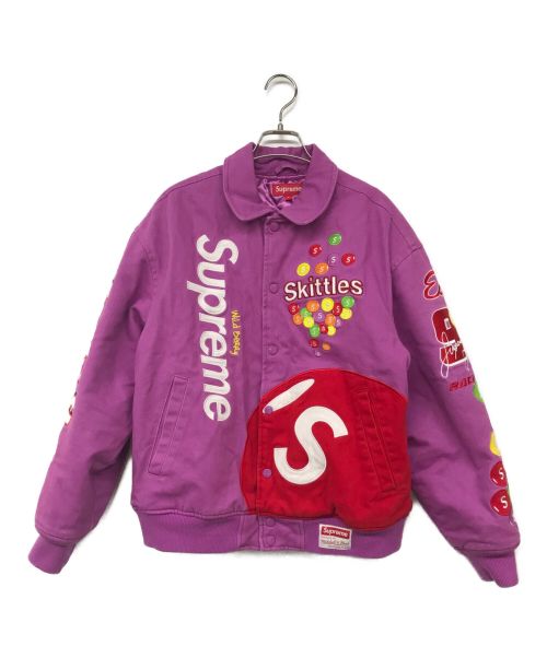 SUPREME（シュプリーム）SUPREME (シュプリーム) MITCHELL & NESS (ミッチェルアンドネス) Skittles Varsity Jacket/スキットルズバーシティジャケット パープル サイズ:Sの古着・服飾アイテム