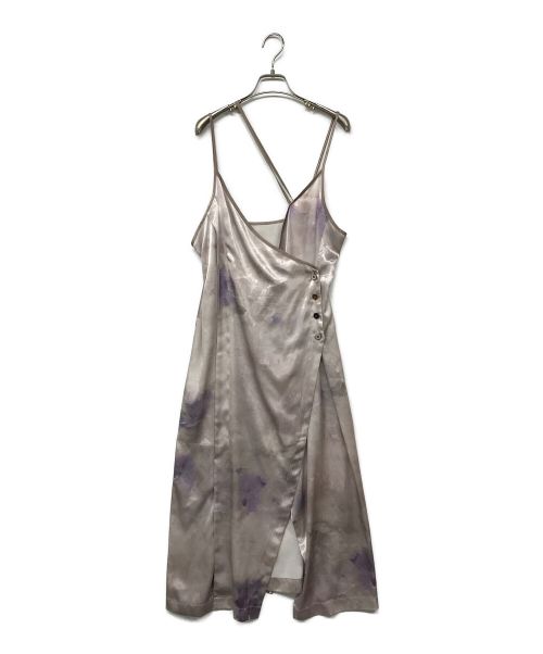 MURRAL（ミューラル）MURRAL (ミューラル) candle print camisole dress/キャミソールワンピース ベージュ×パープル サイズ:Freeの古着・服飾アイテム