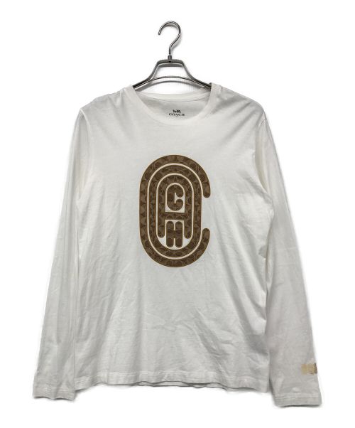 COACH（コーチ）COACH (コーチ) グラフィックロングスリーブTシャツ ホワイト サイズ:Sの古着・服飾アイテム