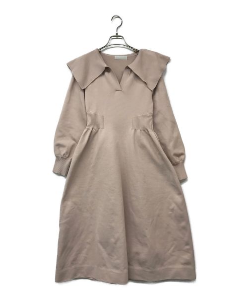 CELFORD（セルフォード）CELFORD (セルフォード) 衿付きホールガーメントワンピース ピンク サイズ:Lの古着・服飾アイテム