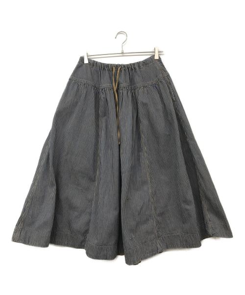 45R（フォーティーファイブアール）45R (フォーティーファイブアール) モンブラウンヒッコリーのイージーギャザースカート（重） ネイビー サイズ:表記なしの古着・服飾アイテム