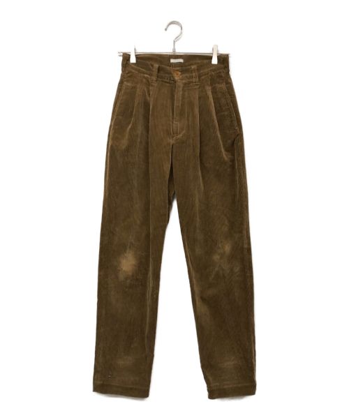 leno（リノ）leno (リノ) 2タックコーデュロイトラウザーパンツ ブラウン サイズ:1の古着・服飾アイテム