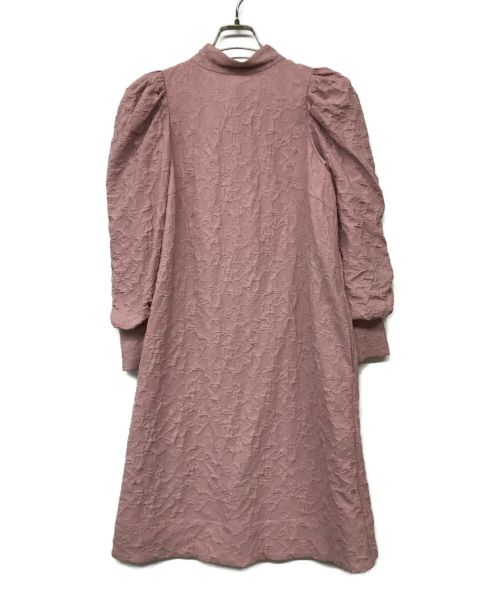 CELFORD（セルフォード）CELFORD (セルフォード) バックリボンジャガードワンピース ピンク サイズ:Sの古着・服飾アイテム
