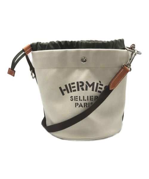 HERMES（エルメス）HERMES (エルメス) サックドパンサージュ/バケツ型ショルダーバッグ アイボリーの古着・服飾アイテム