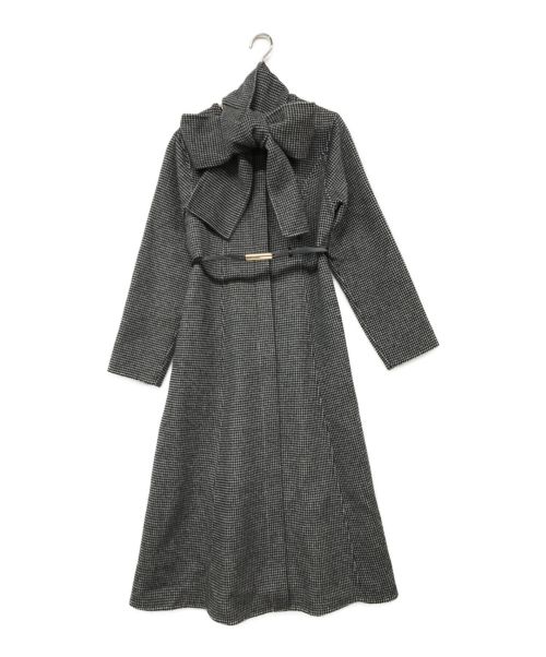 CELFORD（セルフォード）CELFORD (セルフォード) ストール付きリバードレスコート ブラック×グレー サイズ:36の古着・服飾アイテム