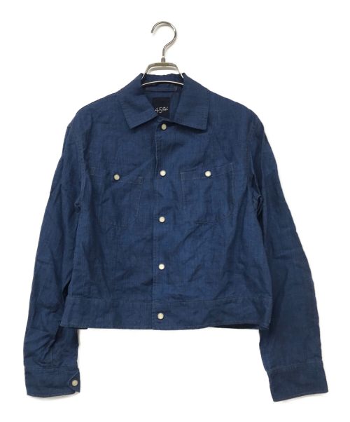 45R（フォーティーファイブアール）45R (フォーティーファイブアール) リネンスナップボタンシャツ ブルー サイズ:2の古着・服飾アイテム