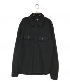 stussyステューシー）の古着「Textured Wool CPO LS Shirt」｜ブラック