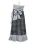 GANNI (ガニー) チェック巻きスカート ブルー サイズ:34 未使用品：7000円