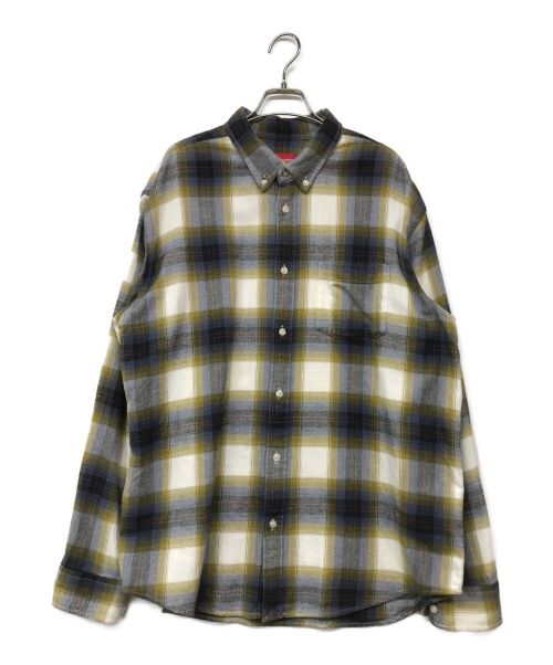 SUPREME（シュプリーム）SUPREME (シュプリーム) Brushed Plaid Flannel Shirt グレー×イエロー サイズ:Lの古着・服飾アイテム