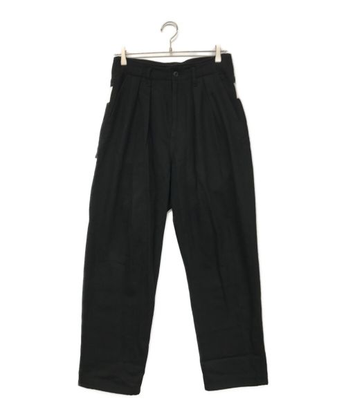 KURO（クロ）KURO (クロ) タックパンツ ブラック サイズ:71cm (W28)の古着・服飾アイテム