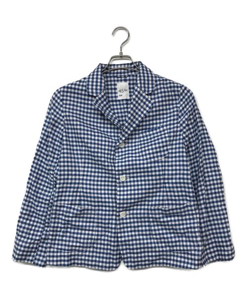 45R（フォーティーファイブアール）45R (フォーティーファイブアール) 薄オックスギンガムのシャツジャケット ブルー サイズ:2の古着・服飾アイテム