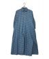 45R（フォーティーファイブアール）の古着「ドットプリントのシャツドレス」｜ブルー×ベージュ