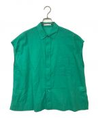 GALERIE VIEギャルリーヴィー）の古着「インドコットン フレンチスリーブシャツ」｜グリーン