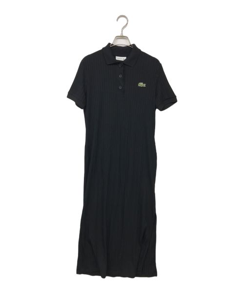 LACOSTE（ラコステ）LACOSTE (ラコステ) リブニットロングポロドレス ブラック サイズ:40の古着・服飾アイテム