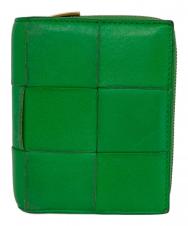 BOTTEGA VENETA (ボッテガベネタ) Cassette Intrecciato Compact Wallet/カセットイントレチャートコンパクトウォレット グリーン