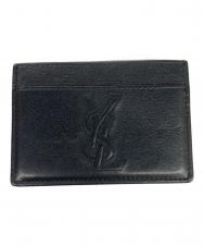 Yves Saint Laurent (イヴサンローラン) ロゴレザーカードケース ブラック