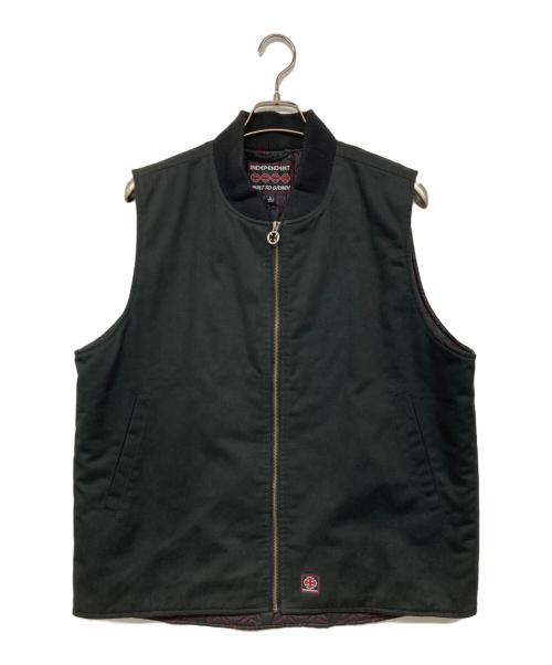 INDEPENDENT (インディペンデント) 裏地アイアンクロス キルティング ワークベスト ブラック サイズ:L