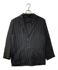 LARDINI (ラルディーニ) リネン ストライプ2Bジャケット ブラック×ベージュ サイズ:XL
