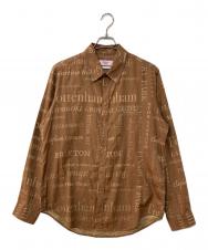 MARTINE ROSE (マーティン・ローズ) London District Print Cotton Shirts ブラウン サイズ:M
