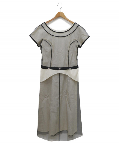 中古 古着通販 Tricot Comme Des Garcons トリココムデギャルソン デザインレイヤードワンピース ベージュ ブラック サイズ M Tricot ギャルソン Ad06 ブランド 古着通販 トレファク公式 Trefac Fashion