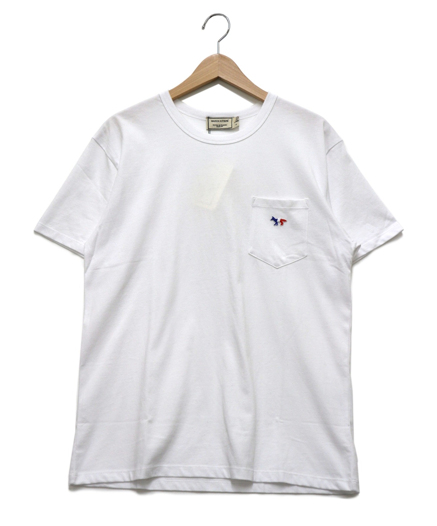 【中古・古着通販】MAISON KITSUNE (メゾンキツネ) ポケットTシャツ ホワイト サイズ:S 未使用品｜ブランド・古着通販 トレフ