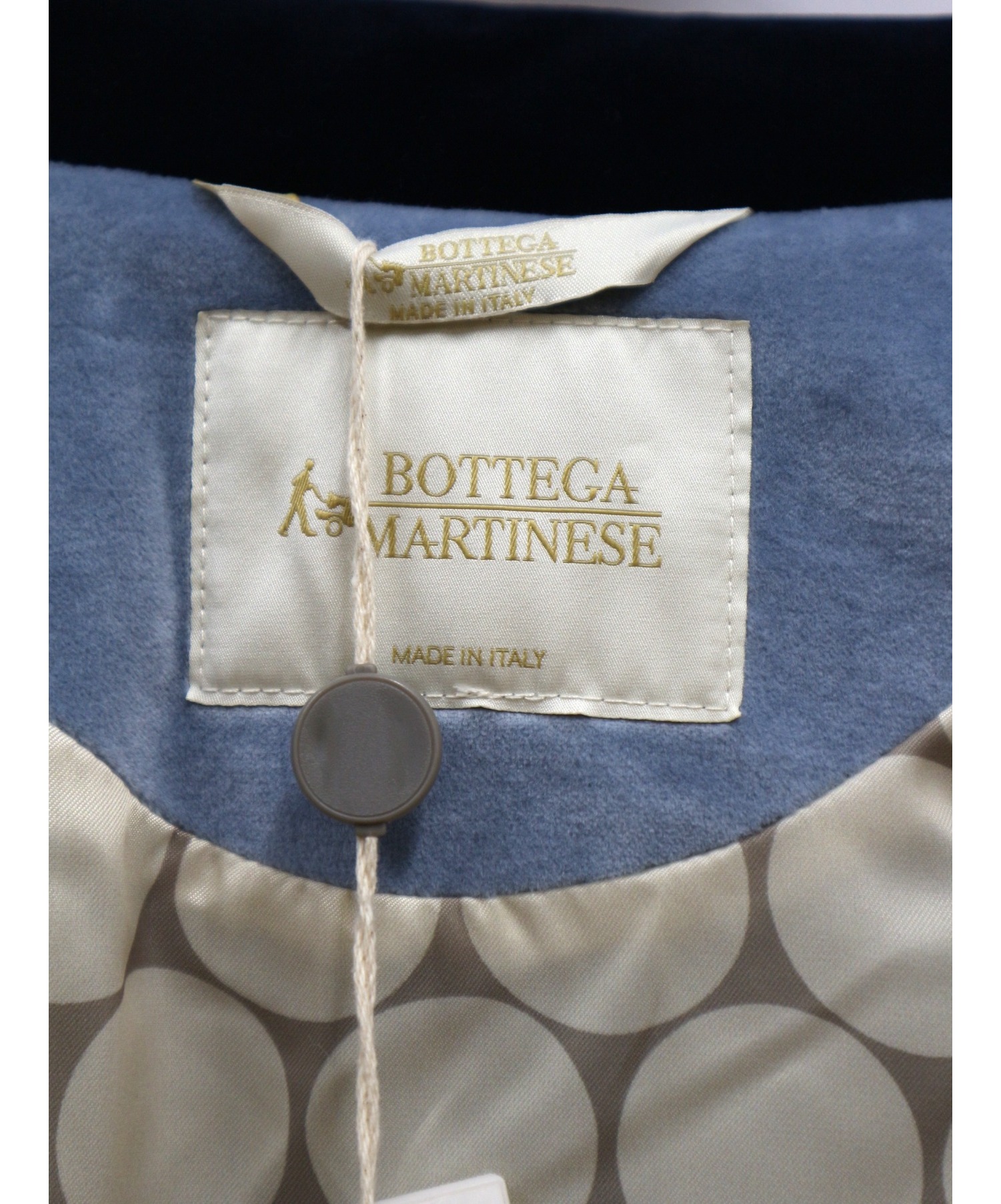 BOTTEGA MARTINESE (ボッテガマルティネーゼ) ベロアロングコート ブルー サイズ:40 未使用品 ボッテガ　イタリア製  セレクトショップ取扱