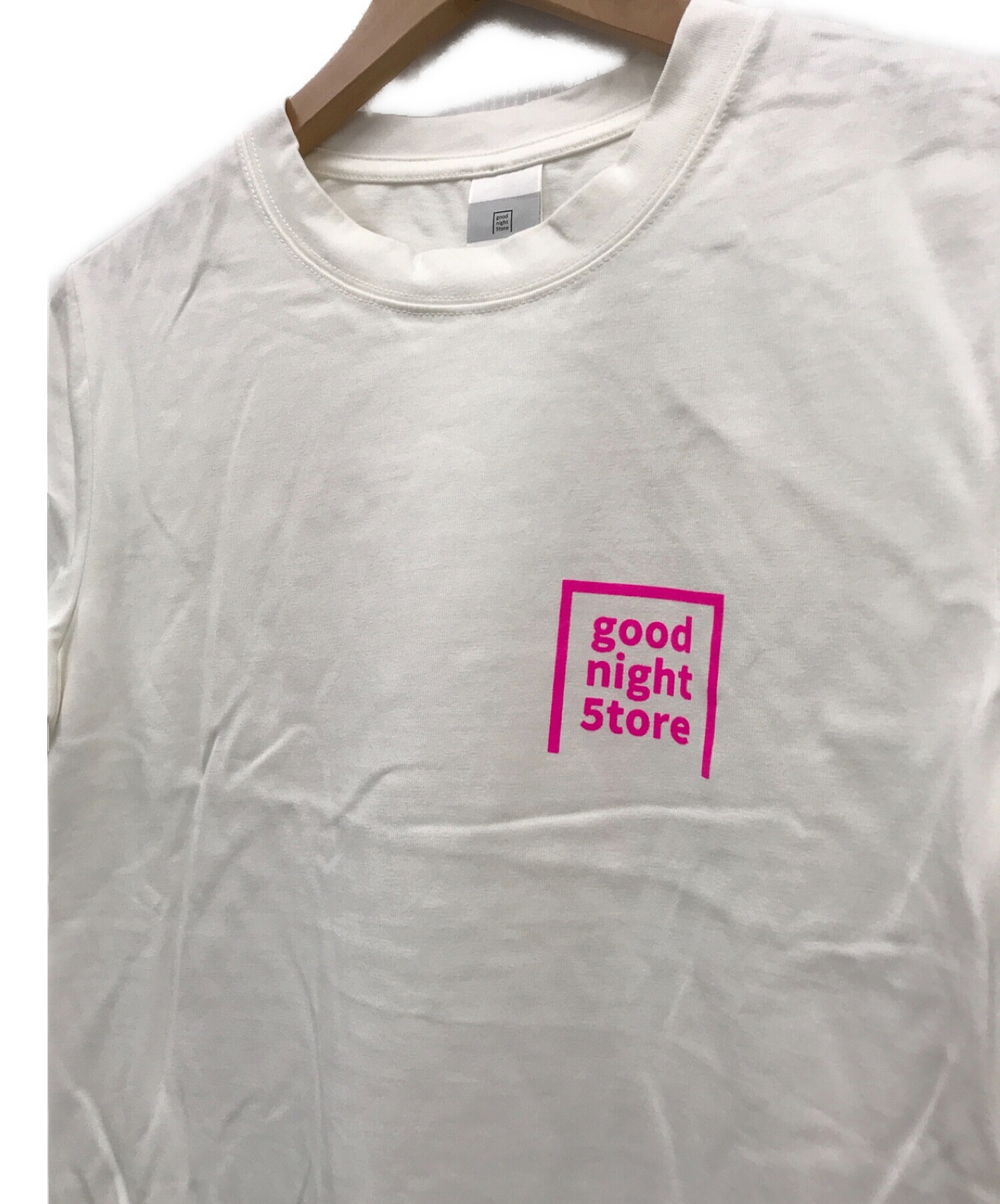 GOOD NIGHT 5TORE (グッドナイトストア) ロゴプリントTシャツ / GN046 t-shirt logo-neon pink ホワイト  サイズ:FREE 未使用品