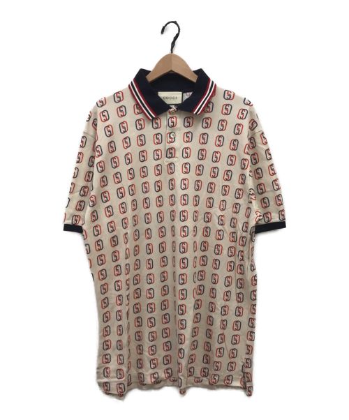 GUCCI（グッチ）GUCCI (グッチ) GGロゴインターロッキングポロシャツ / 20SS 575221 GG Logo Polo shirt ベージュ サイズ:Mの古着・服飾アイテム