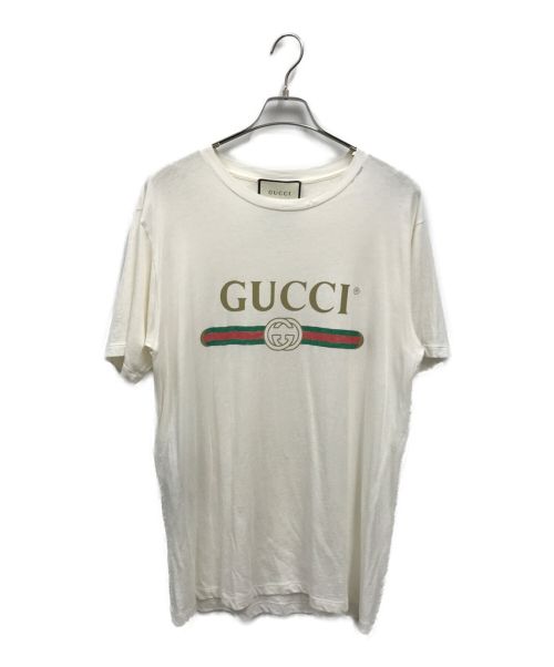 GUCCI（グッチ）GUCCI (グッチ) ヴィンテージロゴプリントTシャツ ホワイト サイズ:Sの古着・服飾アイテム