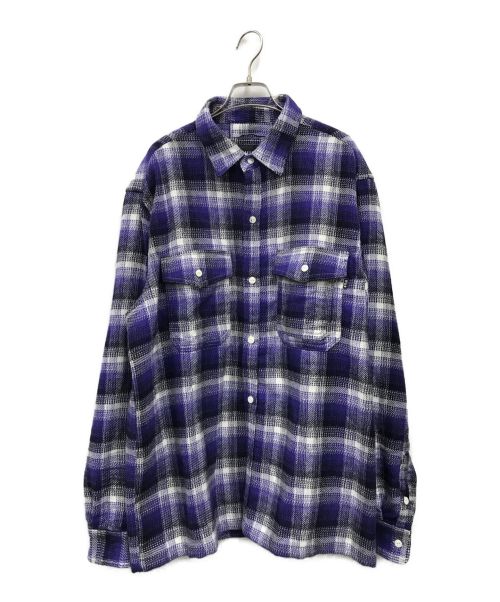 HUF（ハフ）HUF (ハフ) フランネルオーバーサイズチェックシャツ パープル サイズ:XLの古着・服飾アイテム