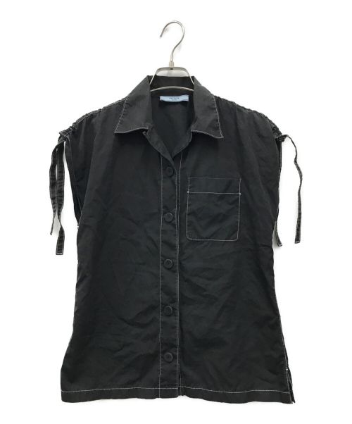 PRADA（プラダ）PRADA (プラダ) ノースリーブシャツ ブラック サイズ:38の古着・服飾アイテム