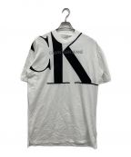 Calvin Klein Jeansカルバンクラインジーンズ）の古着「CK ロゴ クルーネック ロング Tシャツ」｜ホワイト