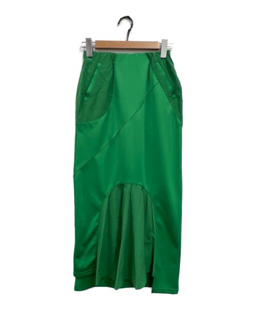 UN3D.（アンスリード）UN3D. (アンスリード) カッティングタイトスカート グリーン サイズ:36の古着・服飾アイテム