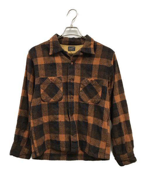 TENDERLOIN（テンダーロイン）TENDERLOIN (テンダーロイン) チェックウールシャツ ブラウン サイズ:XSの古着・服飾アイテム