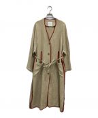 CLANEクラネ）の古着「BOTANICALS JACQUARD DRESS COAT」｜ベージュ