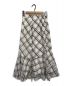 Mystrada (マイストラーダ) シアーチェック刺繍スカート ホワイト×ブラック サイズ:34 未使用品：4800円