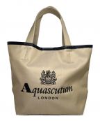 Aquascutumアクアスキュータム）の古着「ロゴ刺繍トートバッグ」｜ベージュ