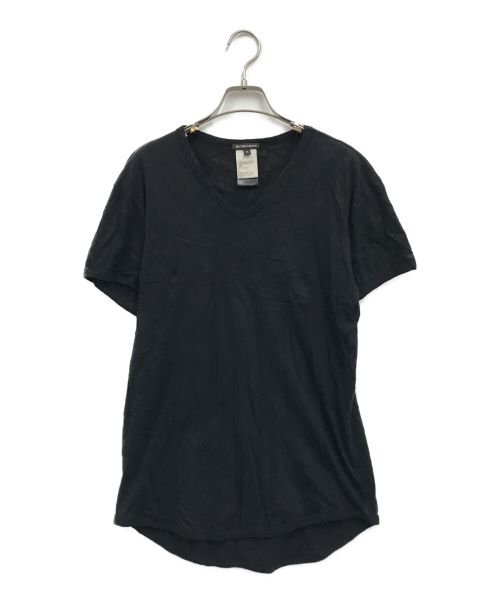 ANN DEMEULEMEESTER（アンドゥムルメステール）ANN DEMEULEMEESTER (アンドゥムルメステール) デザインTシャツ ブラック サイズ:XSの古着・服飾アイテム