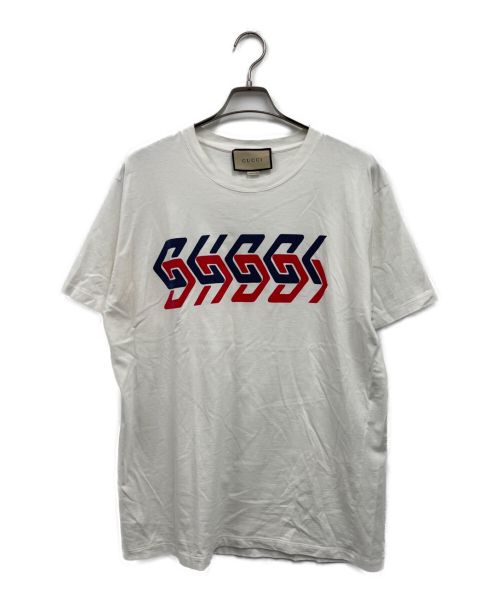 GUCCI（グッチ）GUCCI (グッチ) ミラー プリント コットンジャージー Tシャツ/Mirror T シャツ ホワイト サイズ:Ｍの古着・服飾アイテム