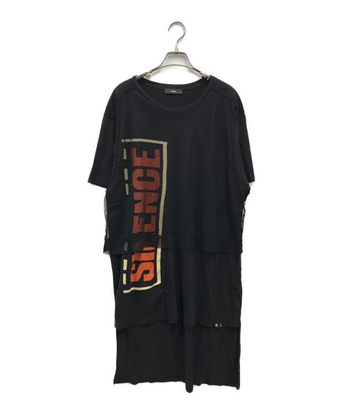 DIESEL（ディーゼル）DIESEL (ディーゼル) カットソーレイヤードワンピース ブラック サイズ:XXSの古着・服飾アイテム