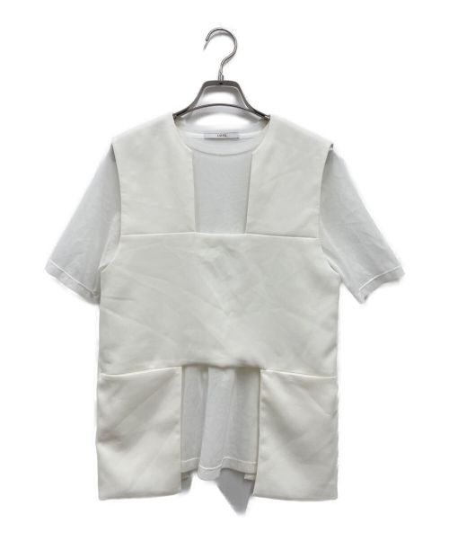 UN3D.（アンスリード）UN3D. (アンスリード) ブロッキングベスト＆シアートップセット ホワイト サイズ:36の古着・服飾アイテム