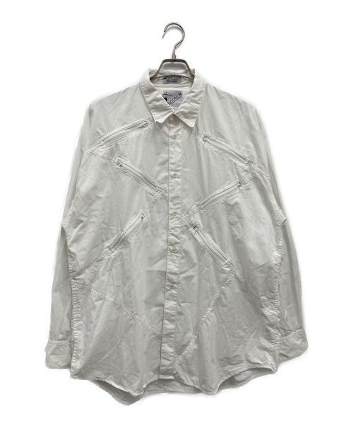 GOOUCH（グーチ）GOOUCH (グーチ) フロントギミックジップシャツ/長袖シャツ ホワイト サイズ:Lの古着・服飾アイテム