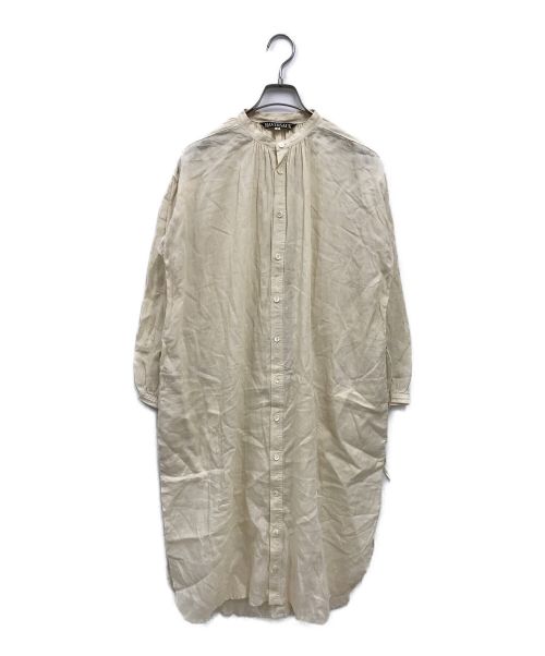 HAVERSACK（ハバーサック）HAVERSACK (ハバーサック) ノーカラーギャザーシャツワンピース/621721 アイボリーの古着・服飾アイテム