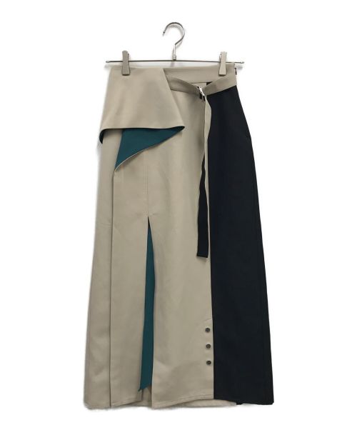 UNITED TOKYO（ユナイテッドトーキョー）UNITED TOKYO (ユナイテッドトーキョー) ワープコンビタチスカート/フレアスカート/142144011 ベージュ サイズ:Sの古着・服飾アイテム