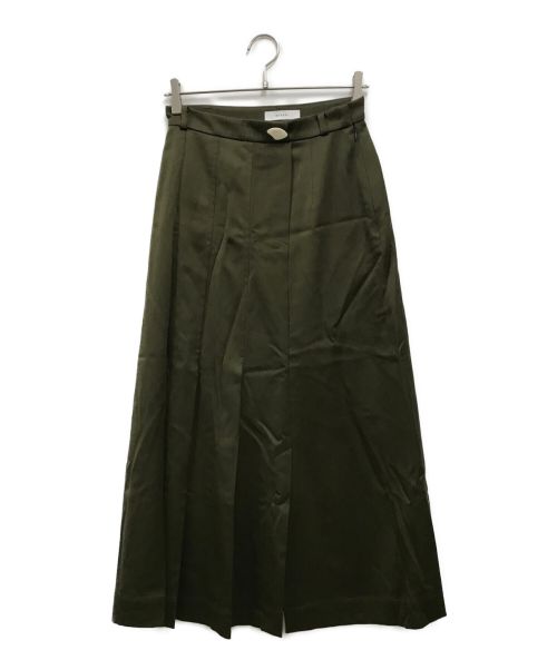MURRAL（ミューラル）MURRAL (ミューラル) アシンメトリープリーツスカート カーキ サイズ:38の古着・服飾アイテム